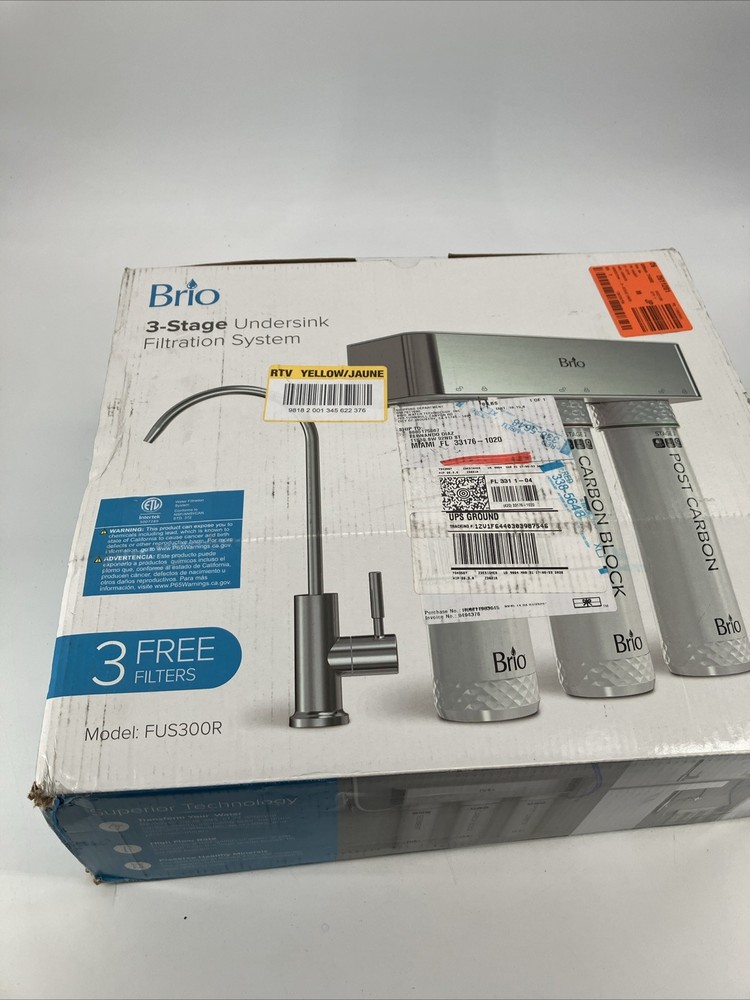 BRIO 3 Stage Undersink Filtration System Ships Fast