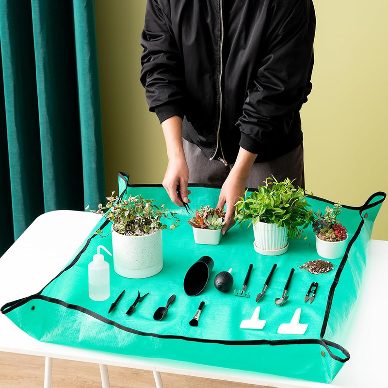 25pc Mini Succulent Tool Set with 39 4in Repotting Mat Plant Tags Black gallery