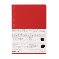 ニトムズ(Nitoms) Nitoms Stalogy Notebook 365 Days Notebook A5 Plain Red S4140
