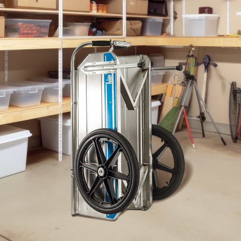 Tipke Manufacturing Company Foldit Do It All Aluminum Folding Cart, Blue Stripe gallery