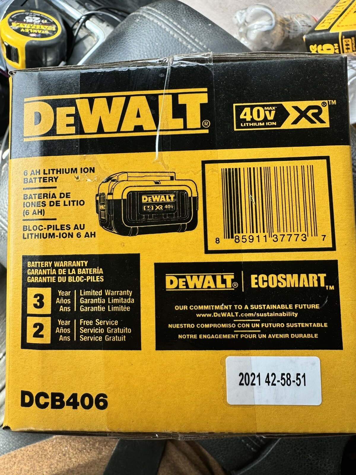 DCB406 Factory Sealed. Brand New. Dewalt 40V XR 6.0 Ah Lithium-Ion Battery. gallery
