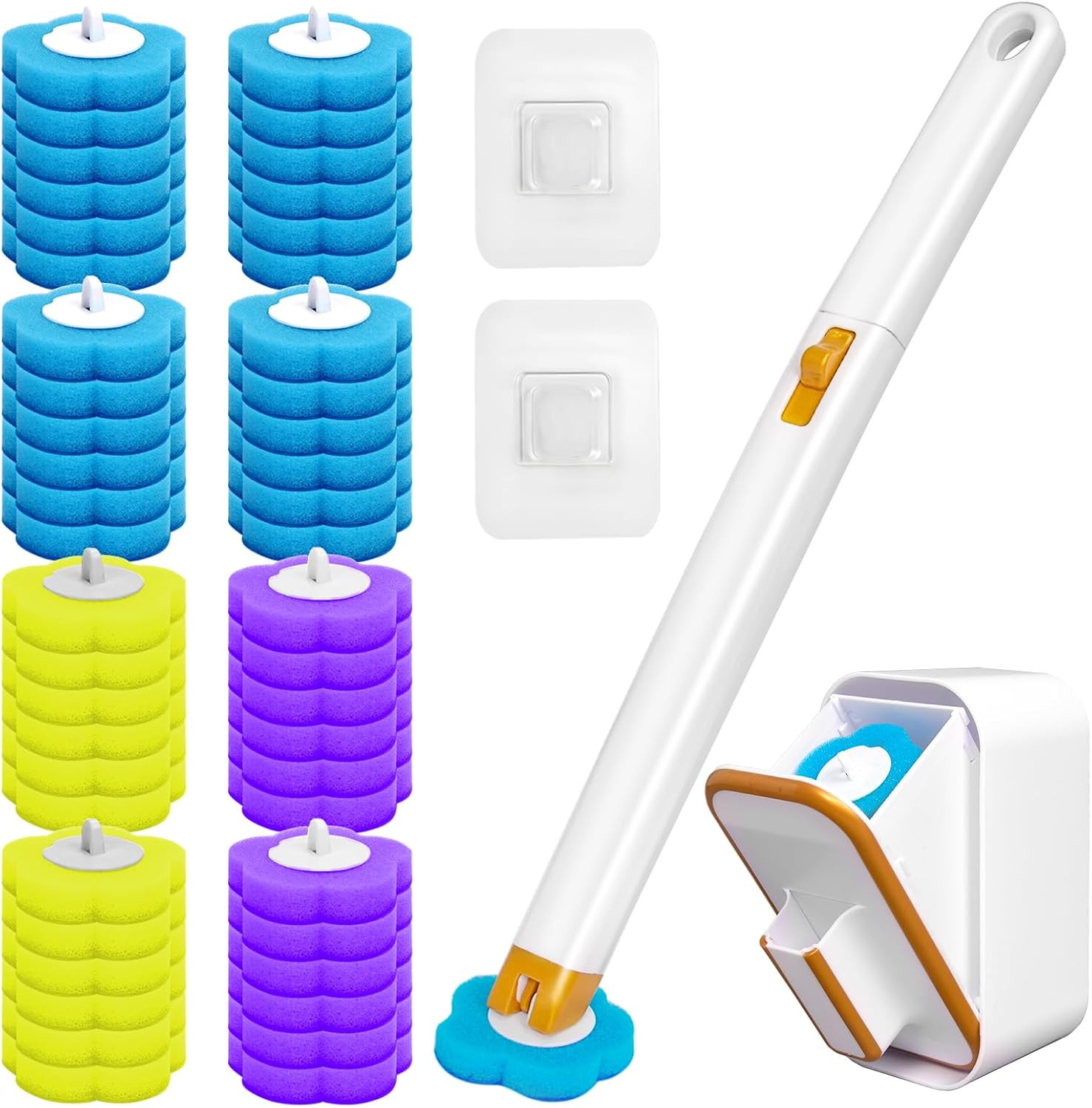Disposable Toilet Brush with 48 Cleaner Refills, Toilet Brush Disposable with Wa gallery