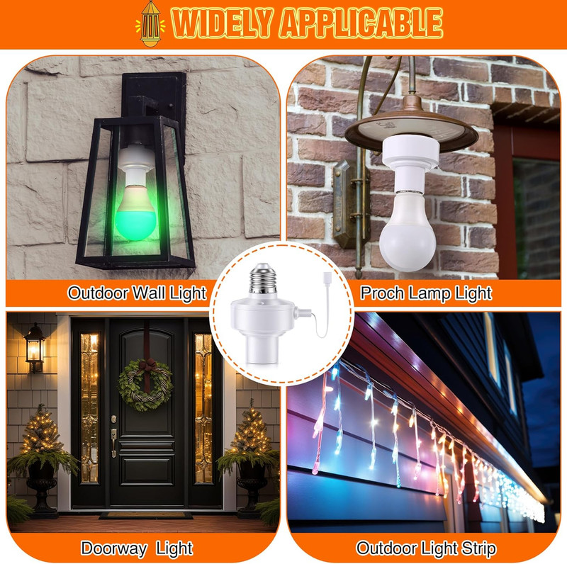 2 Pack E26 Light USB Socket Adapter, Lamp Socket Power Adapter 5V 1.5A, Light So gallery