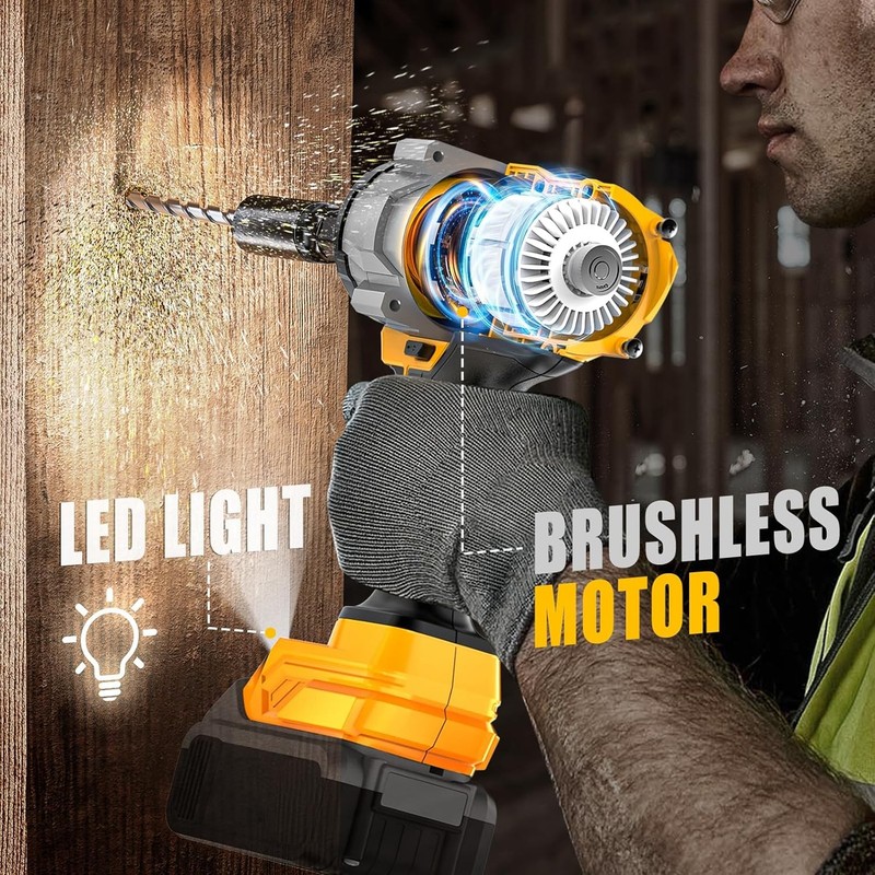 Impact Wrench Compatible with Dewalt 20V MAX Battery: 1/2 Inch Hog Ring Impact D gallery