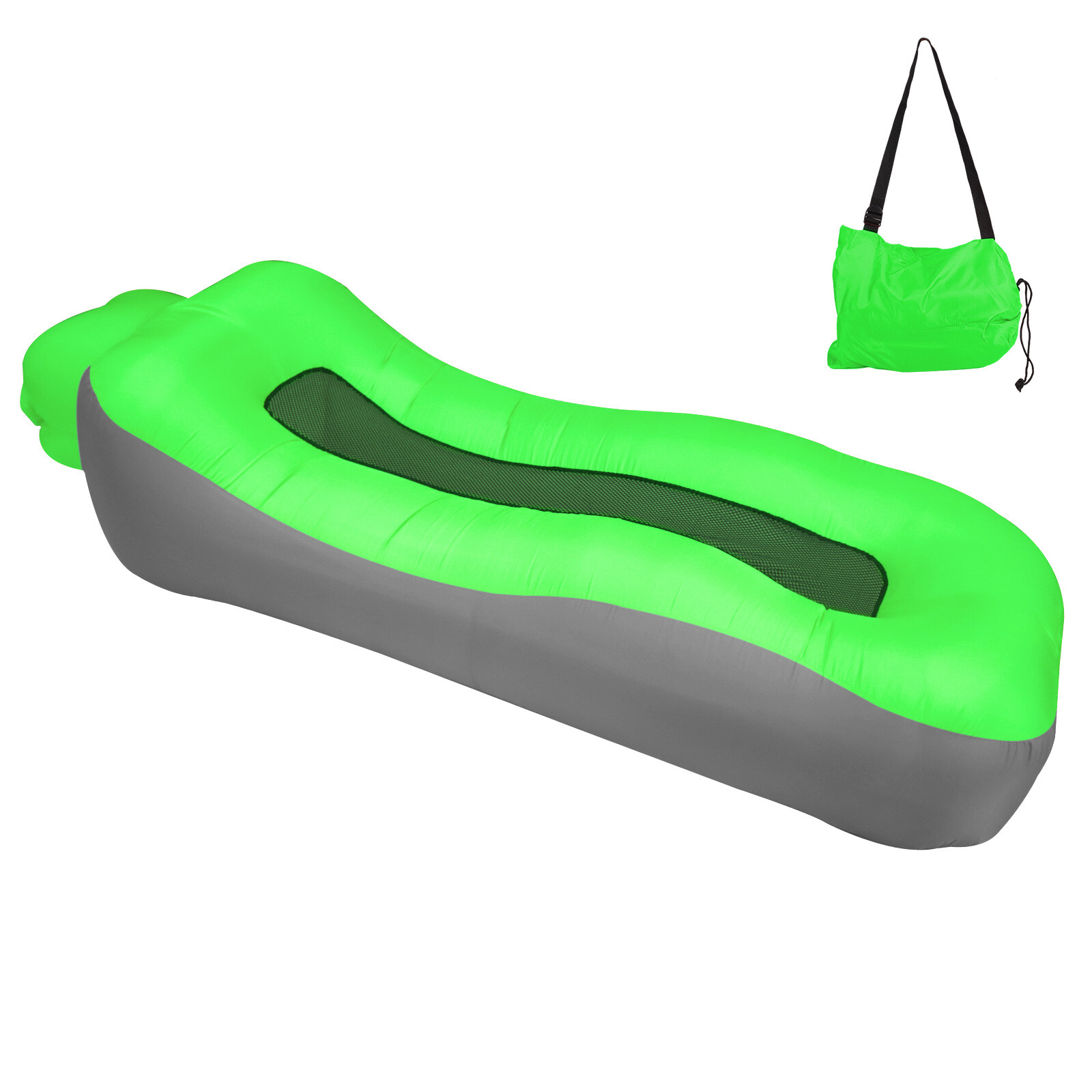 Inflatable Lounger Air Sofa Lazy Bed Travel Cammping Blow Up Beach Chair & Bag gallery
