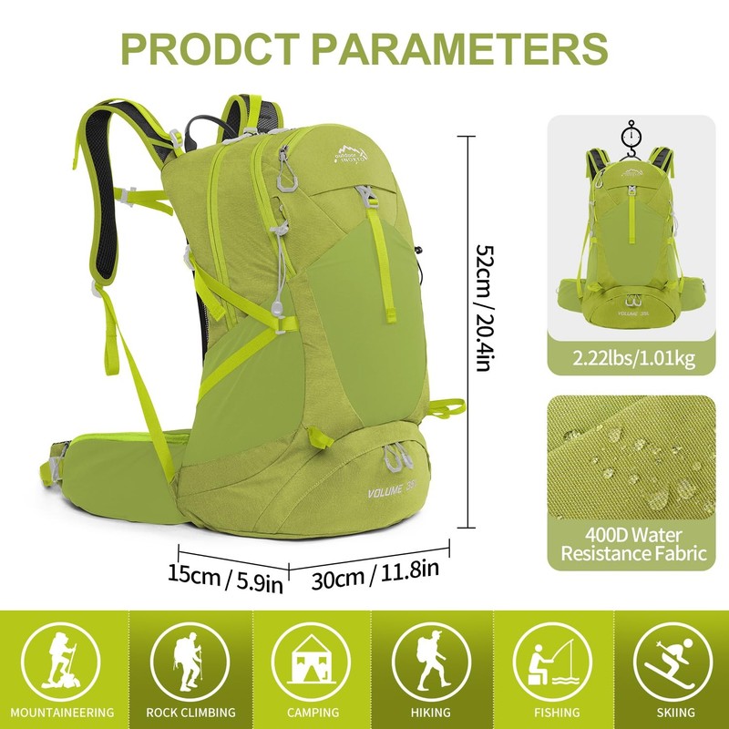 Hiking Backpack 26L/40L Waterproof with 3L Leak-proof Bladder - Lightweight 2