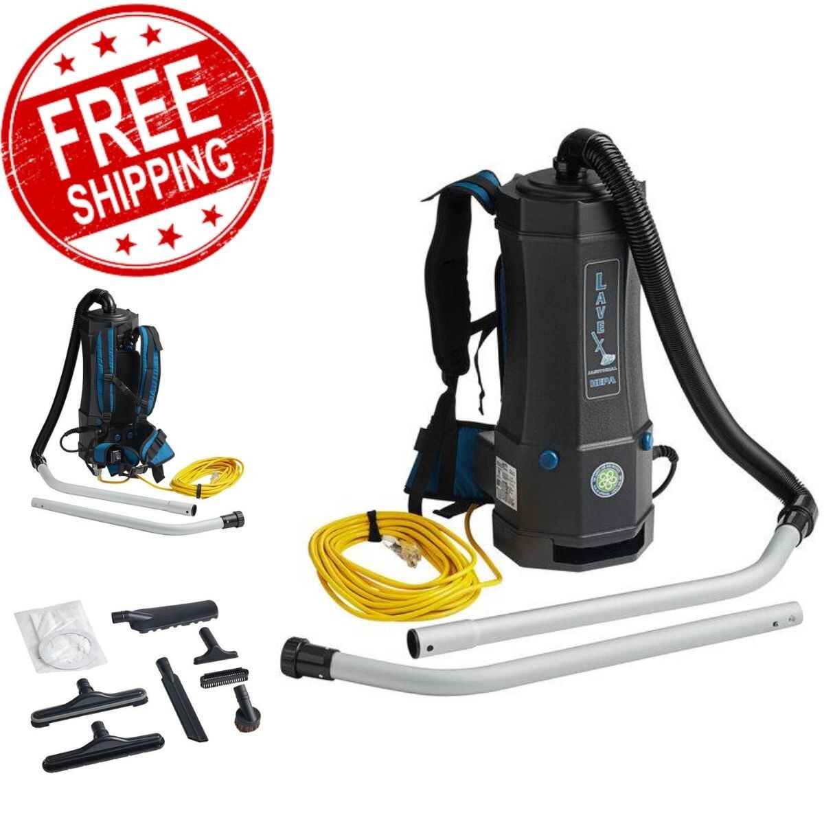 Backpack Vacuum w/ HEPA Filtration Commercial Cleaner Vac Include 8-pcs Tool Kit gallery