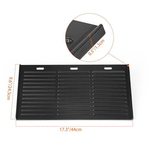 Universal Reversible Cast Iron Griddle for Gas/Charcoal Grills - 17.3" x 9.6" gallery