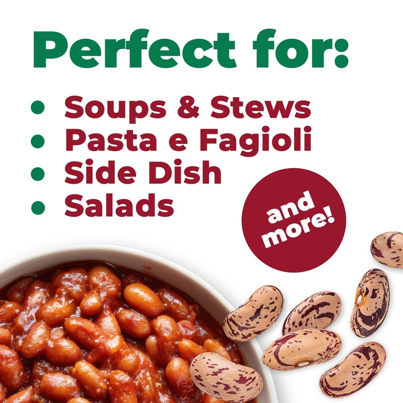 Del Colle Piemonte Cranberry Beans, 11 LBS (5 kg) – Sproutable, Vegan, Kosher gallery