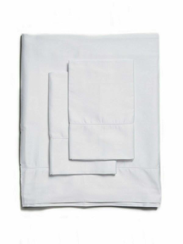 Sferra Leonardo White King Sheet Set 4 PC Solid 100% Cotton Percale Italy NEW gallery