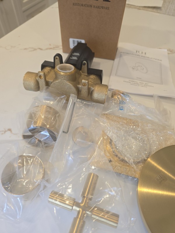 Restoration Hardware Lambeth Smooth Cross-Handle Thermostatic Shower Valve & Tri gallery
