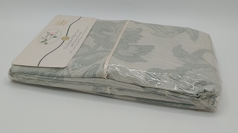 Croscill 200 Luxury Percale Celedon Standard Pillowcases Floral Toile Sage Green gallery