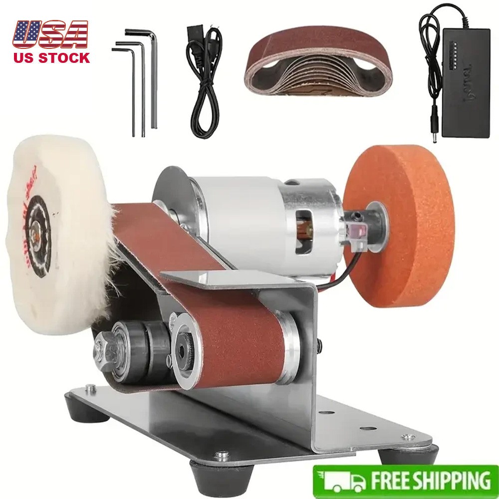 Mini Electric Grinder Belt Sander Polishing Grinding Knife DIY Sharpener Machine gallery