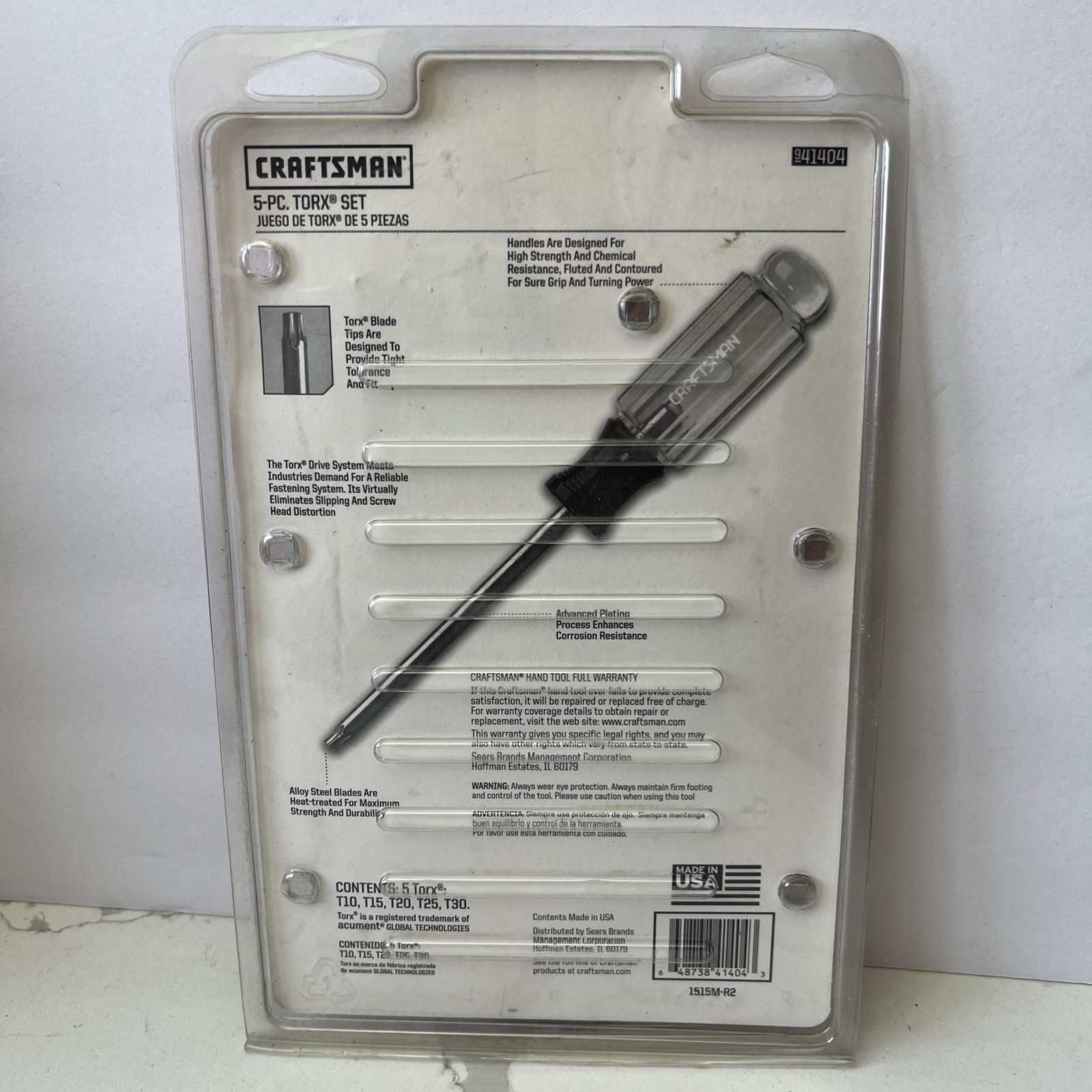 Sears Craftsman 5 Piece Torx Screwdriver Set T10-T30 (9-41404) Made in USA NOS gallery