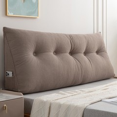 Headboard Pillow for Dorm Bed Overstuffed Backrest Cushion w/Side Pocket 39″-79″