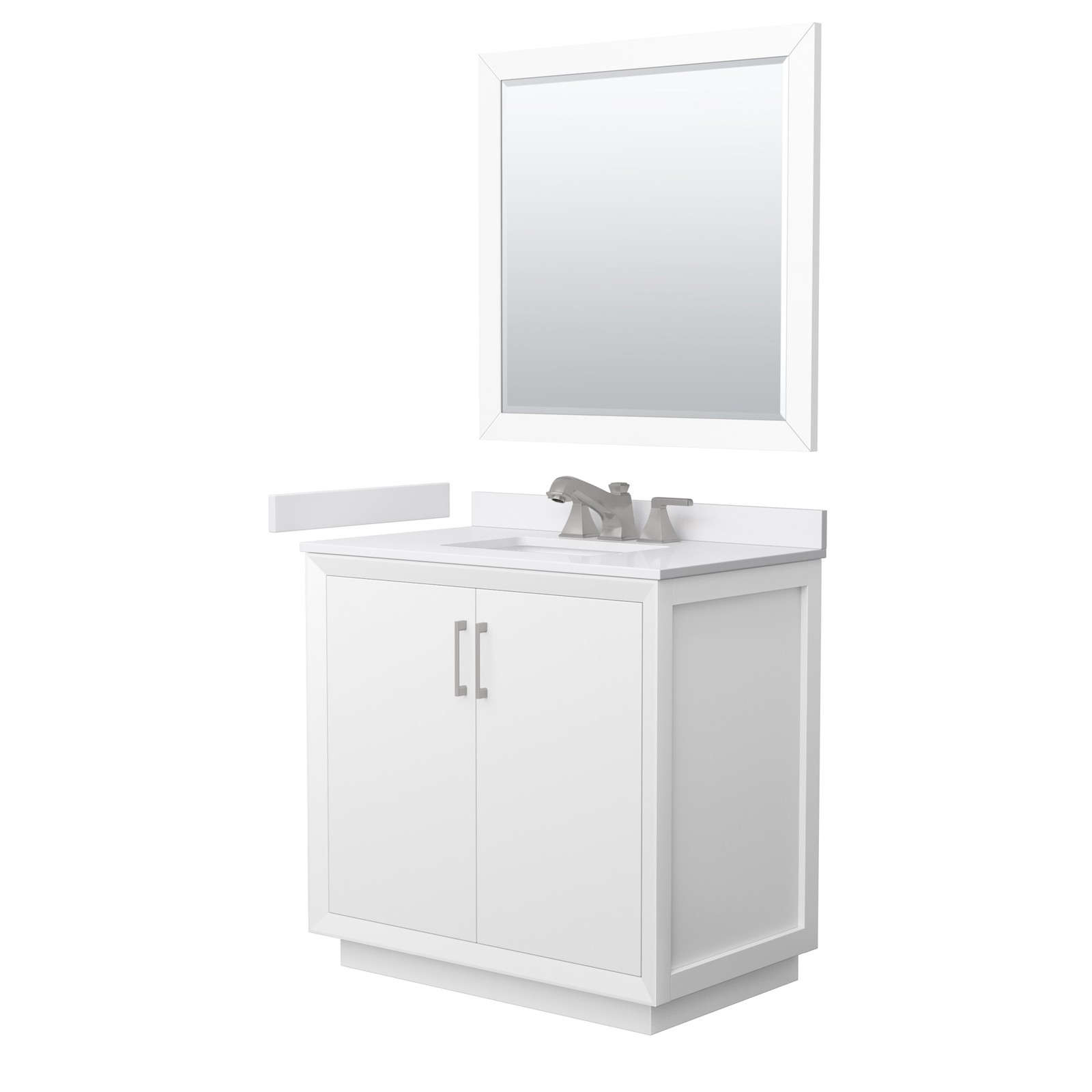 Wyndham Collection WCF4141-36S-VCA-US3M34 Strada 36" - White / White Cultured gallery