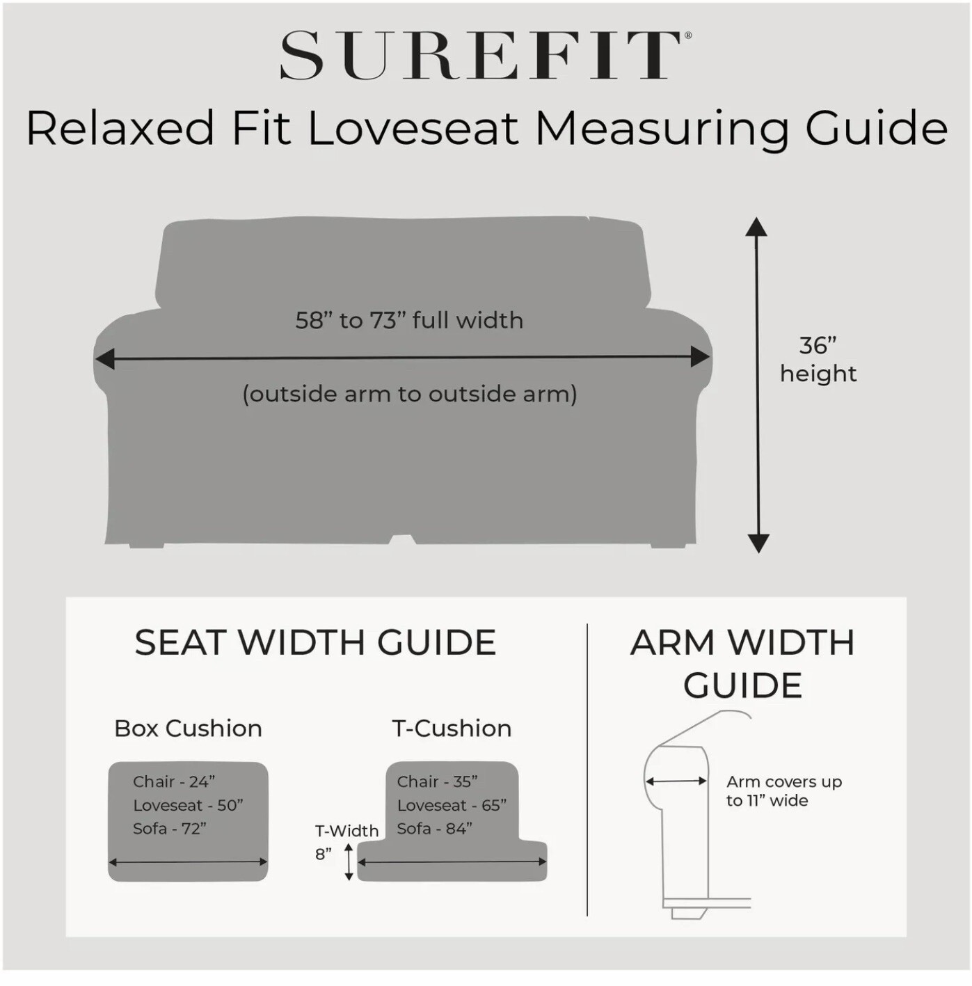 🛋 SureFit Stretch Delicate Leaf Box Cushion Loveseat Slipcover 60” X 70”Mist🆕 gallery