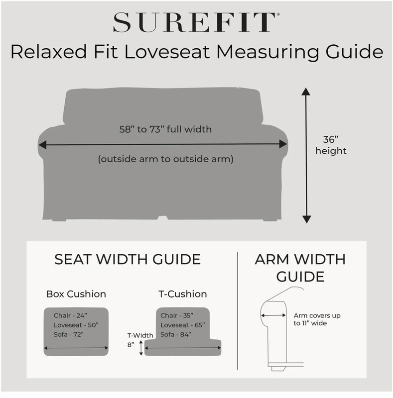 🛋 SureFit Stretch Delicate Leaf Box Cushion Loveseat Slipcover 60” X 70”Mist🆕 gallery