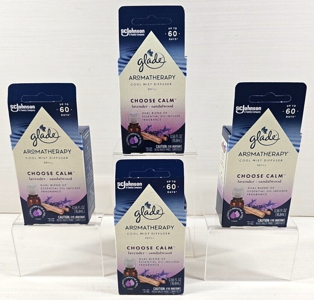 (4) Glade Aromatherapy Choose Calm Lavender Sandalwood Scent Refills Set Lot NEW gallery