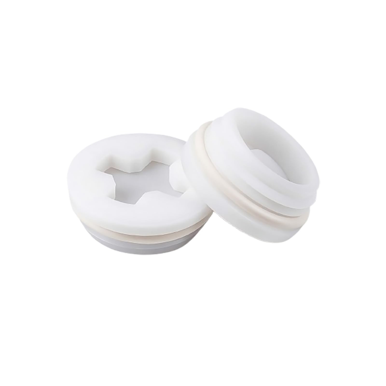 Bung Cap with 2" Thread Size, 2 Pack Poly Buttress Drum Bung, Course White gallery