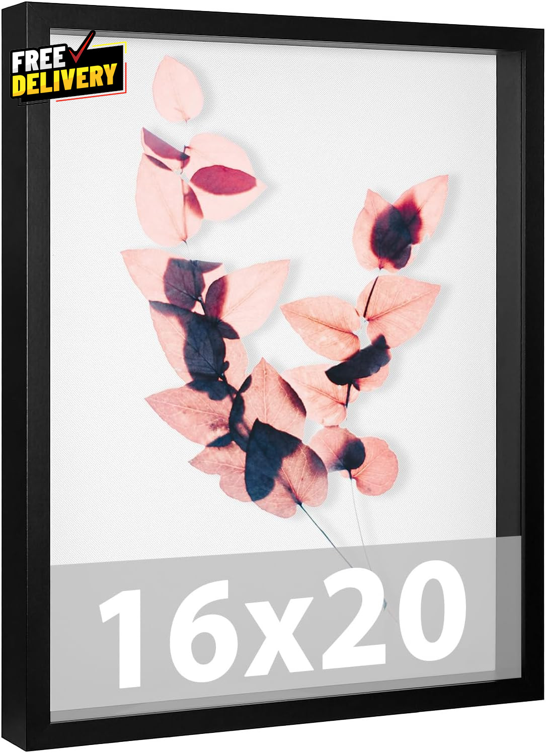 16x20 Large Shadow Box Frame Jersey Display Case Linen Back Black gallery