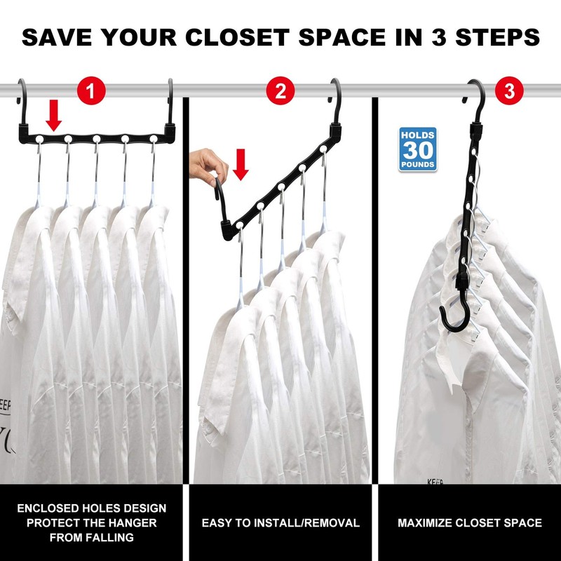 12 Pcs Space Saving Magic Hangers Closet Organizers for College Dorm Room gallery