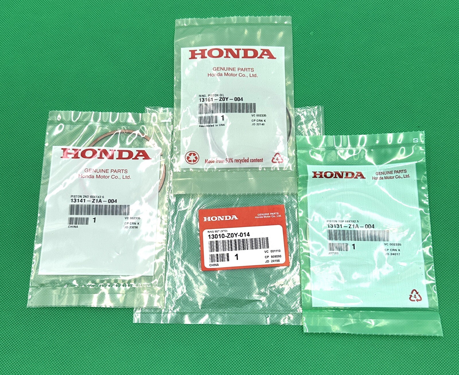 NEW Genuine HONDA Piston Ring Set STD GC190LA GCV190LA HRX217 13010-Z0Y-014 OEM gallery