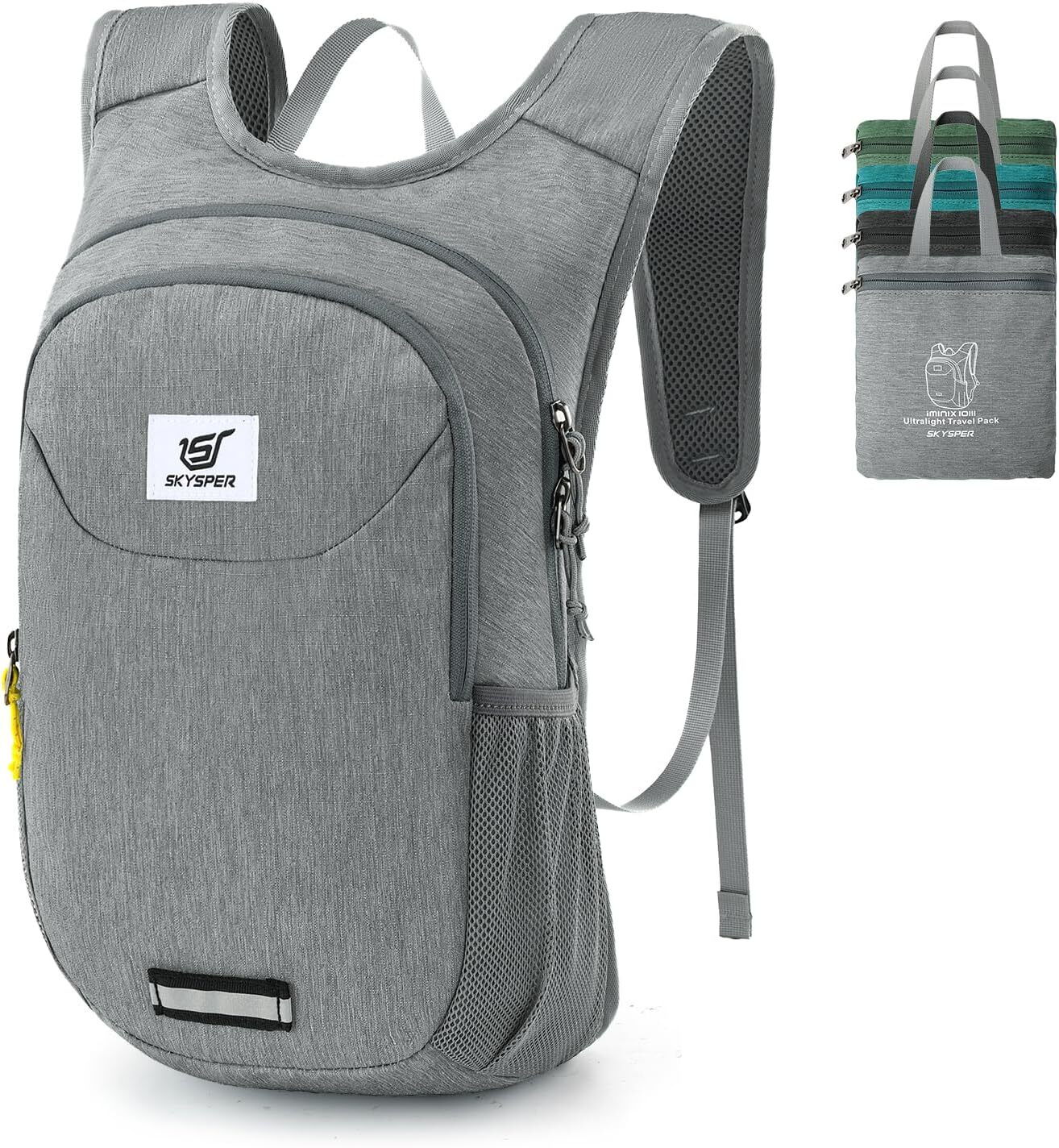 SKYSPER Small Hiking Backpack 10L Packable Lightweight Back Pack Small, Gray
