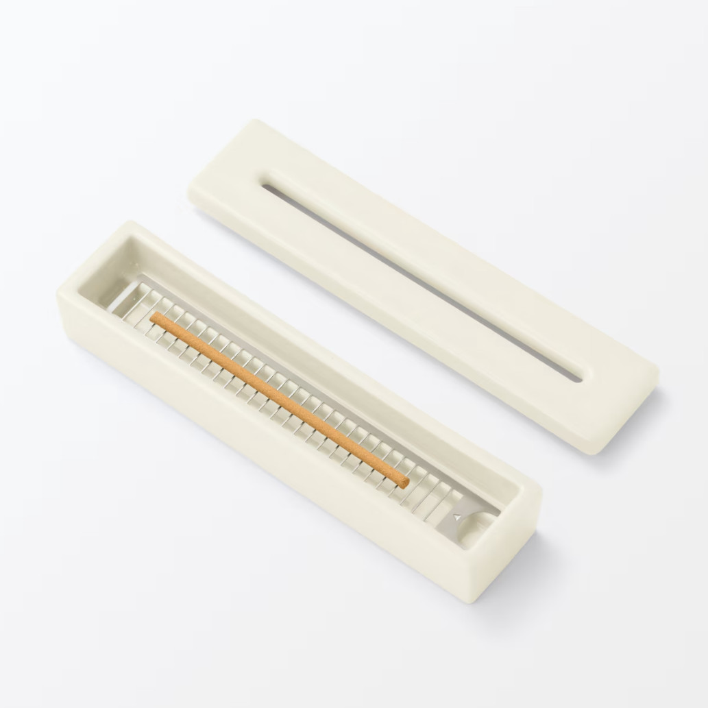 MUJI Ceramic Incense Holder Tray for Horizontal Burning Incense Japan gallery