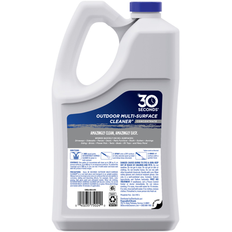30 SECONDS Outdoor Multi-Surface Cleaner Concentrate - Cleans Stains from Mildew gallery
