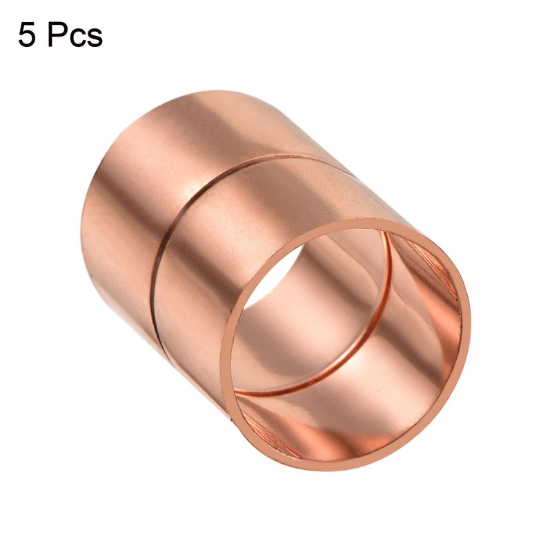 5pcs Straight Copper Coupling Fittings 5/8 Inch ID Welding Joint for HVAC Air gallery