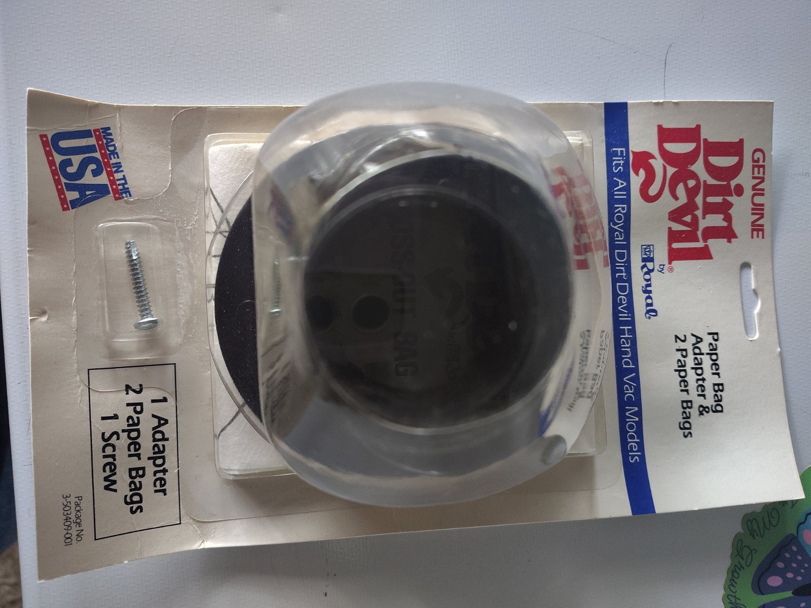 Dirt Devil by Royal Paper Bag Adapter w/ 2 Disposable Bags & Screw 3-503409-001 gallery