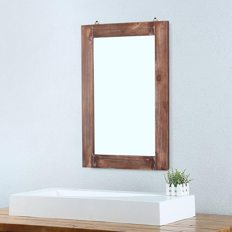 Rustic Grey Wall Mirror 20" X 30" - Decorative Bathroom & Vanity Accent gallery