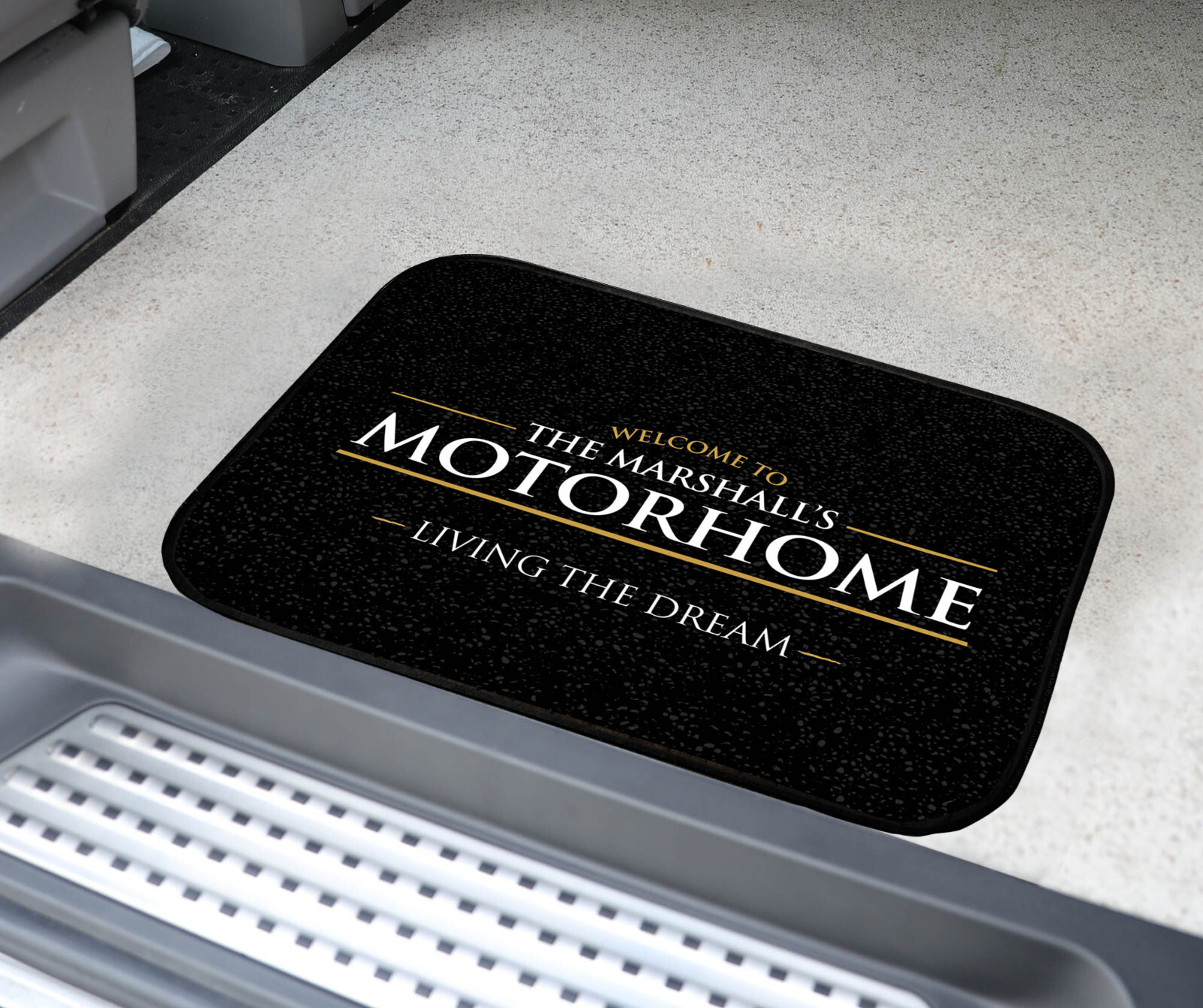 Personalised Motorhome mat - Campervan Door Black mat 44cm x 32cm SC103 gallery