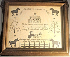 1987 Framed Scherenschnitte By Design with Scissors HORSE AND BUGGY cut out