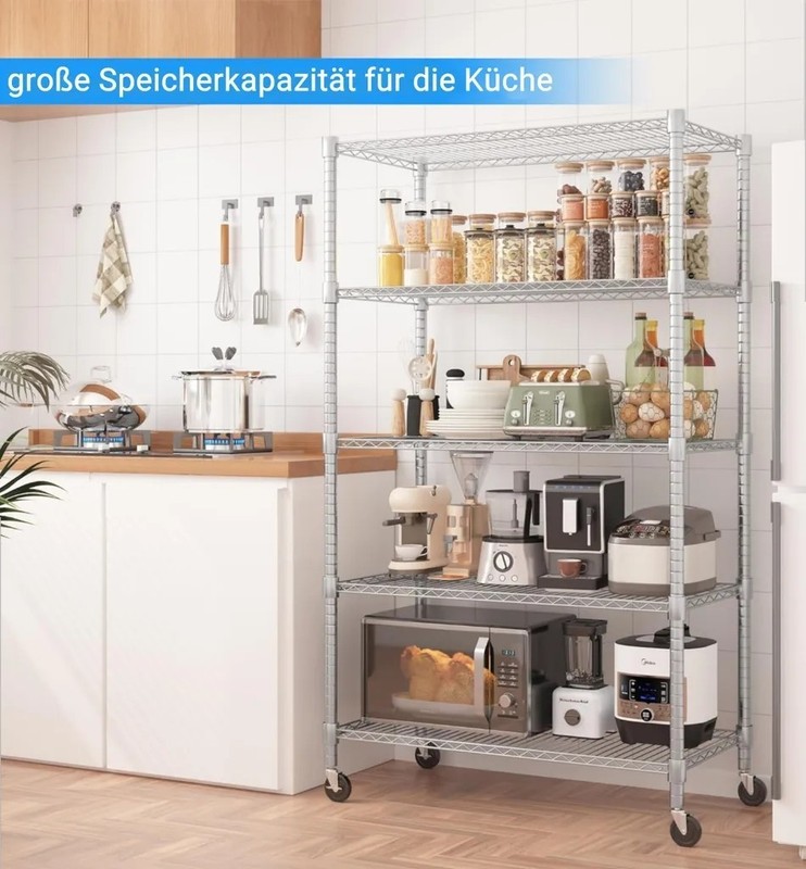 4/5 Tier Wire Shelving Unit Adjustable Metal Shelf 2000LBS Capacity Storage Rack gallery