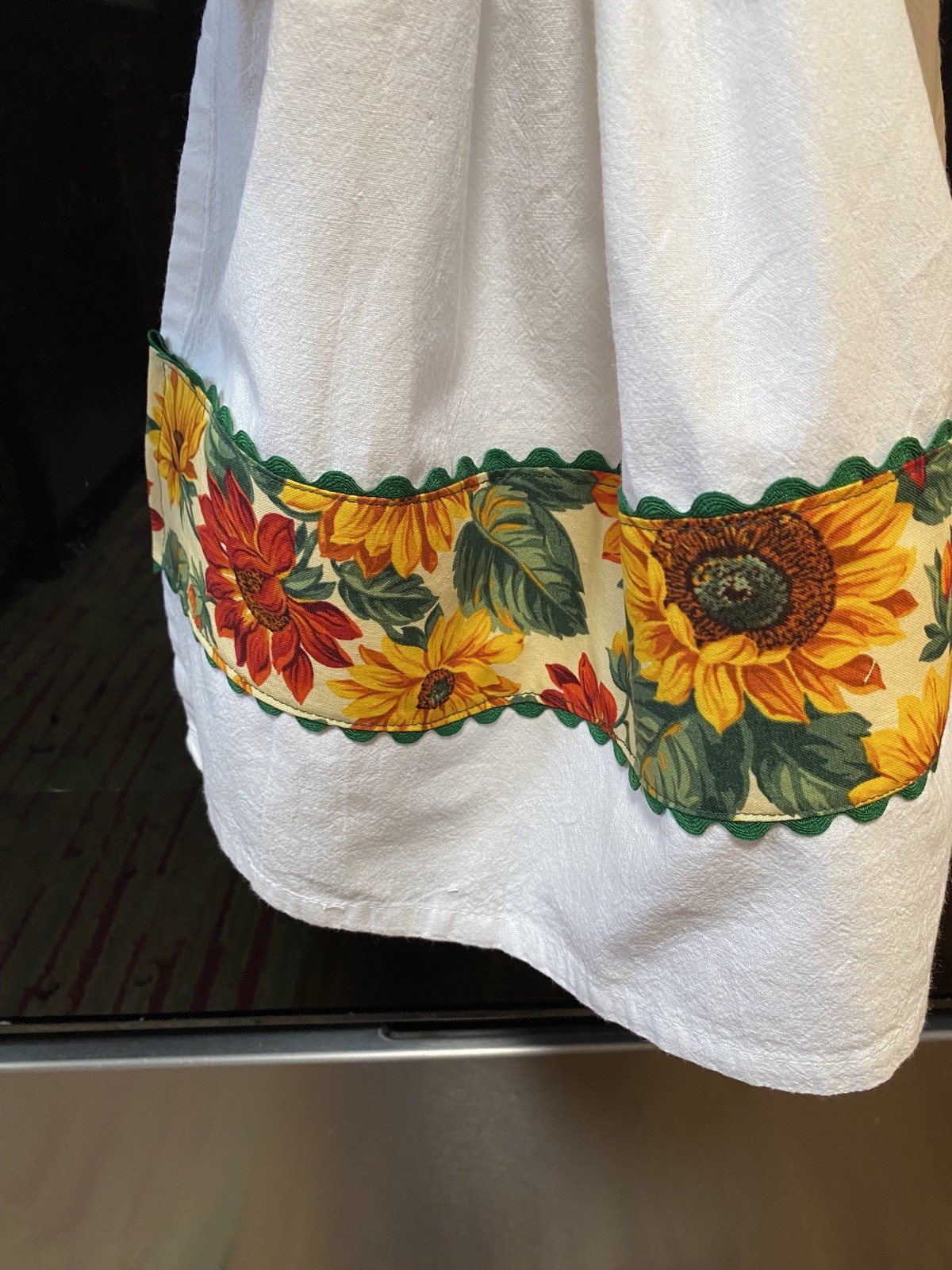 Unique Hanging Kitchen tea Towel handmade kitchen hand towel. Tie design. gallery