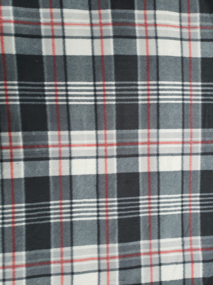 Black and Gray Plaid pattern Soft Comfort Fleece Throw Blanket 50x 60" new
