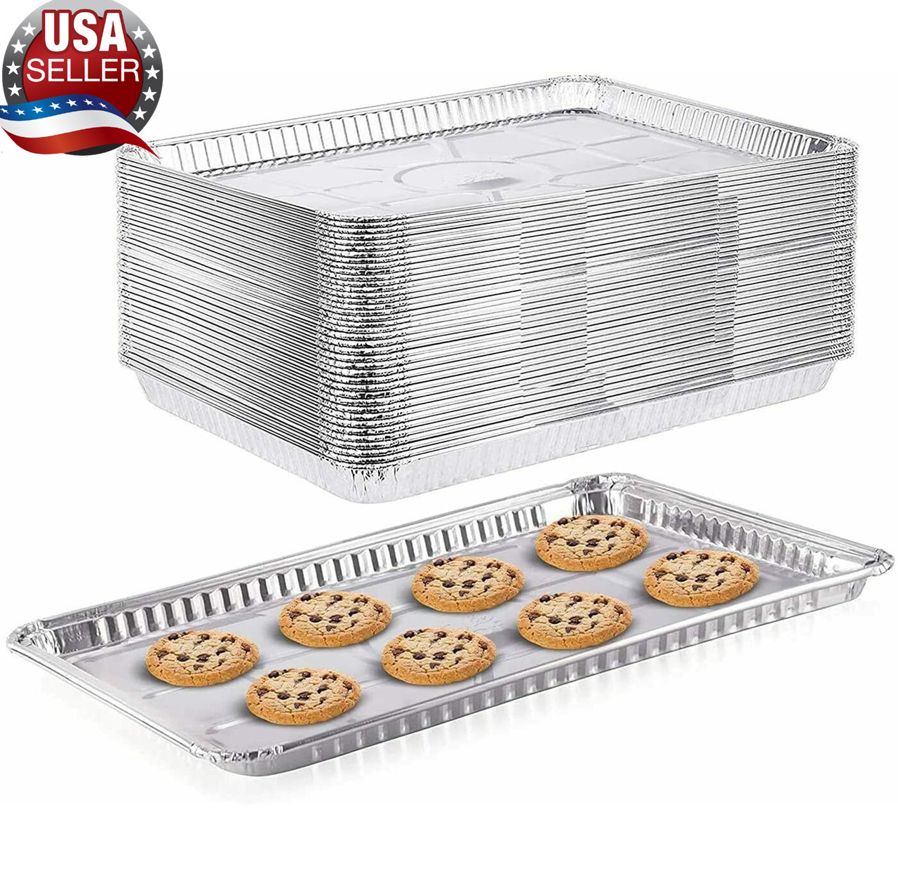 Disposable Cookie Aluminum tray/Cookie Sheet 17 3/4 x 12 3/4 x 1 1/4 inches gallery