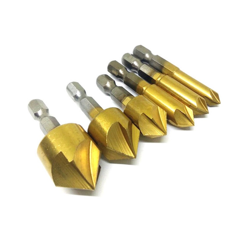 New Countersink Tool Bit Set 1/4'' Hex Shank Counter Sink For Steel Metal Wood gallery