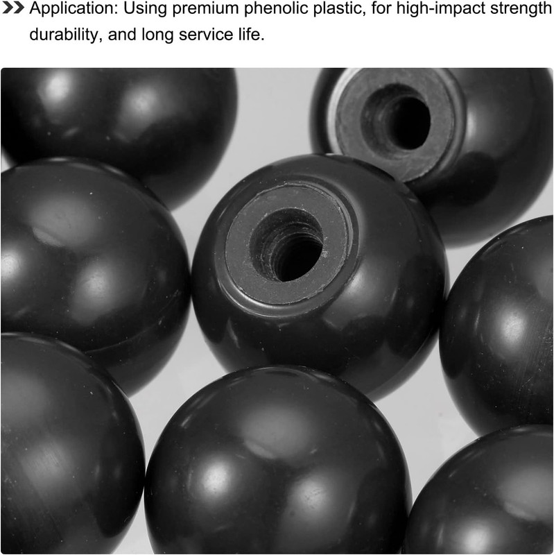 Uxcell 6Pcs Threaded Ball Knobs, M6 Female Thread Thermoset Ball Knob 0.98'' Dia gallery