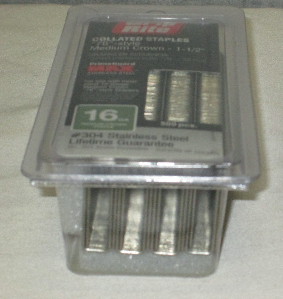 Grip Rite Collated Staples 76-Style Medium Crown 1-1/2" 16Ga #304 Stainless gallery