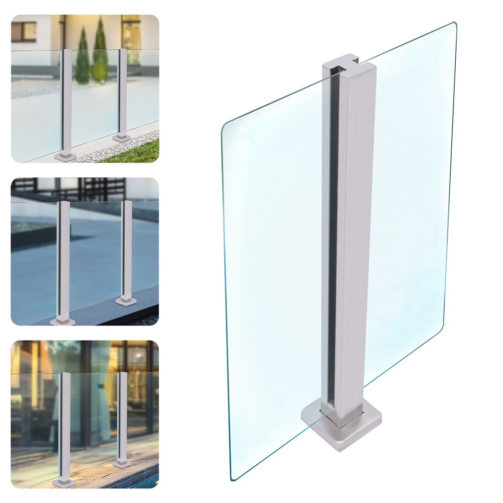 Glass Railing Post 304 Stainless Steel 91cm Mid Post Balustrade for Balcony Deck