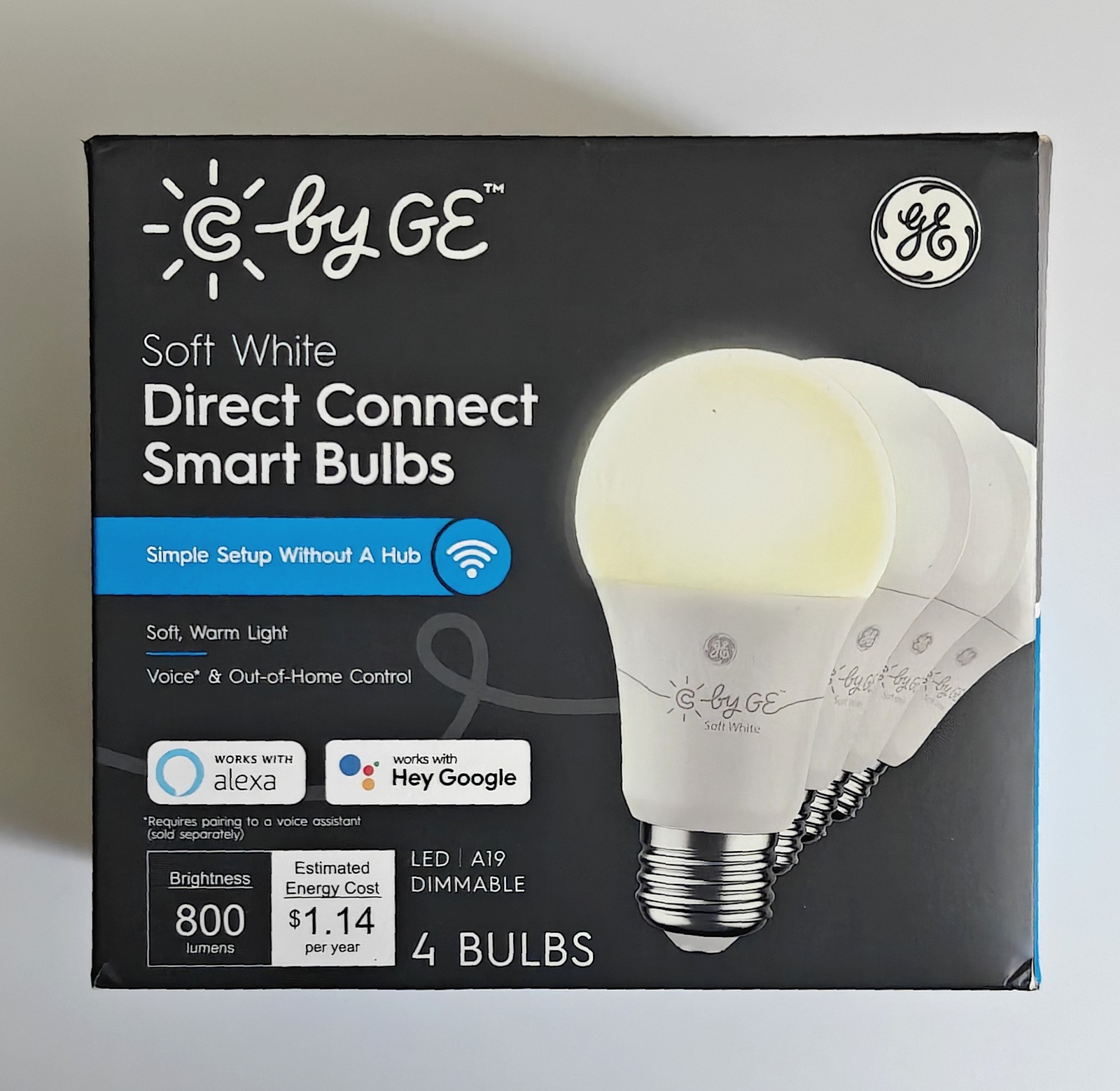 C by GE Soft Direct Connect Light Bulbs 4 Pack A19 Smart LED Wi-Fi Bulbs New gallery