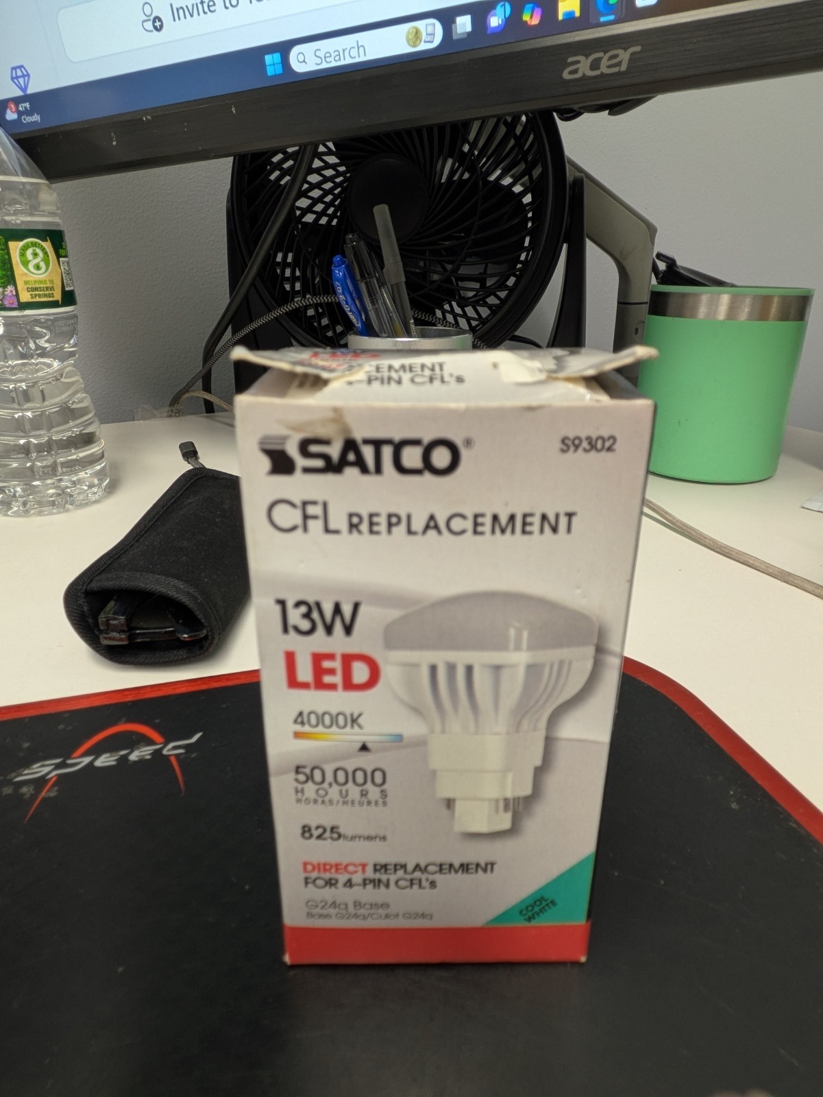 SATCO S9302 NEW 13WATT LED 4-PIN CFL REPLACEMENT BULB gallery