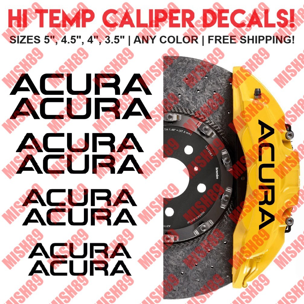 Acura Brake Caliper High Temp Decal Vinyl Sticker Automotive - 8 Stickers! gallery