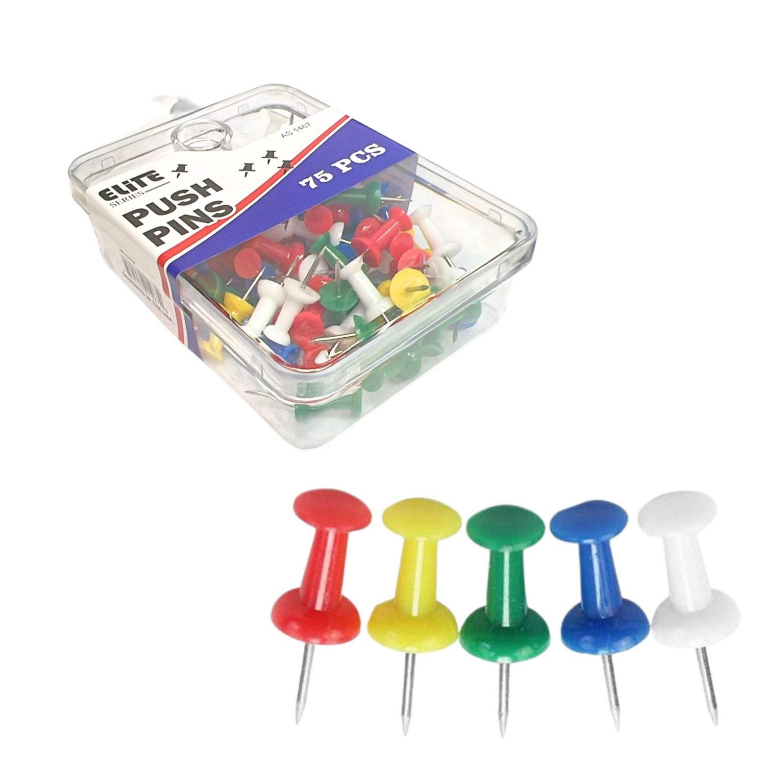 Assorted Color Push Pins: 75 Pack gallery