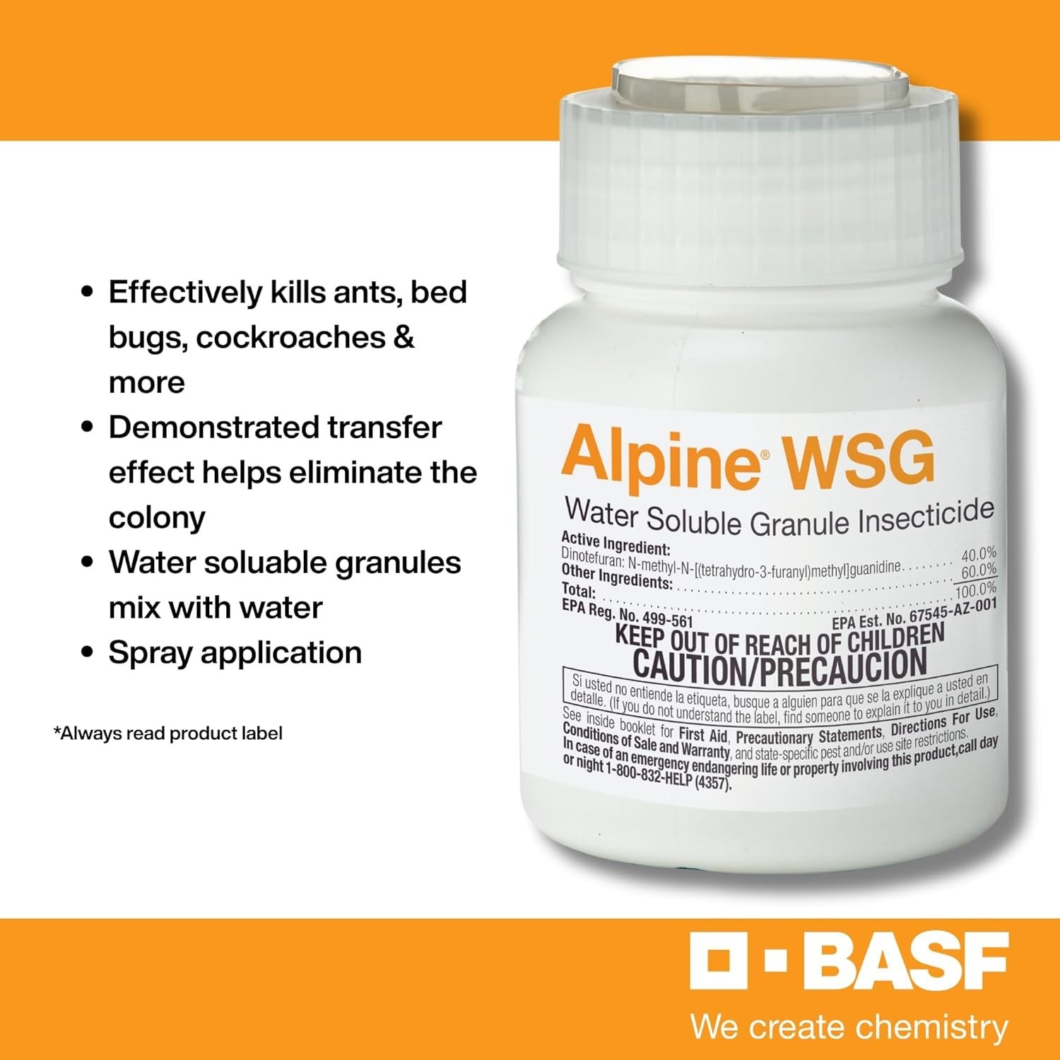 BASF Alpine WSG Water Soluble Granule Insecticide 200g - Ants, Bed Bugs, Roaches gallery