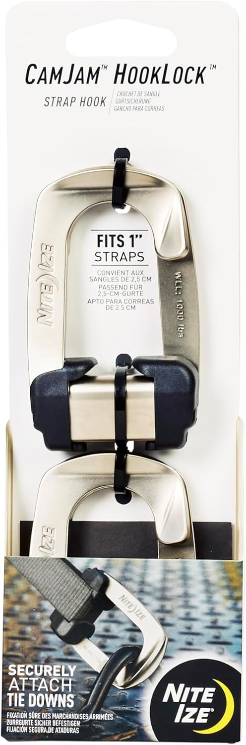Nite Ize CamJam HookLock - 1-inch Strap Hook 1,000-lb Working Load 2-Count gallery