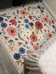 Floral & Nature Multicolor Rectangle Area Rug for Bedroom